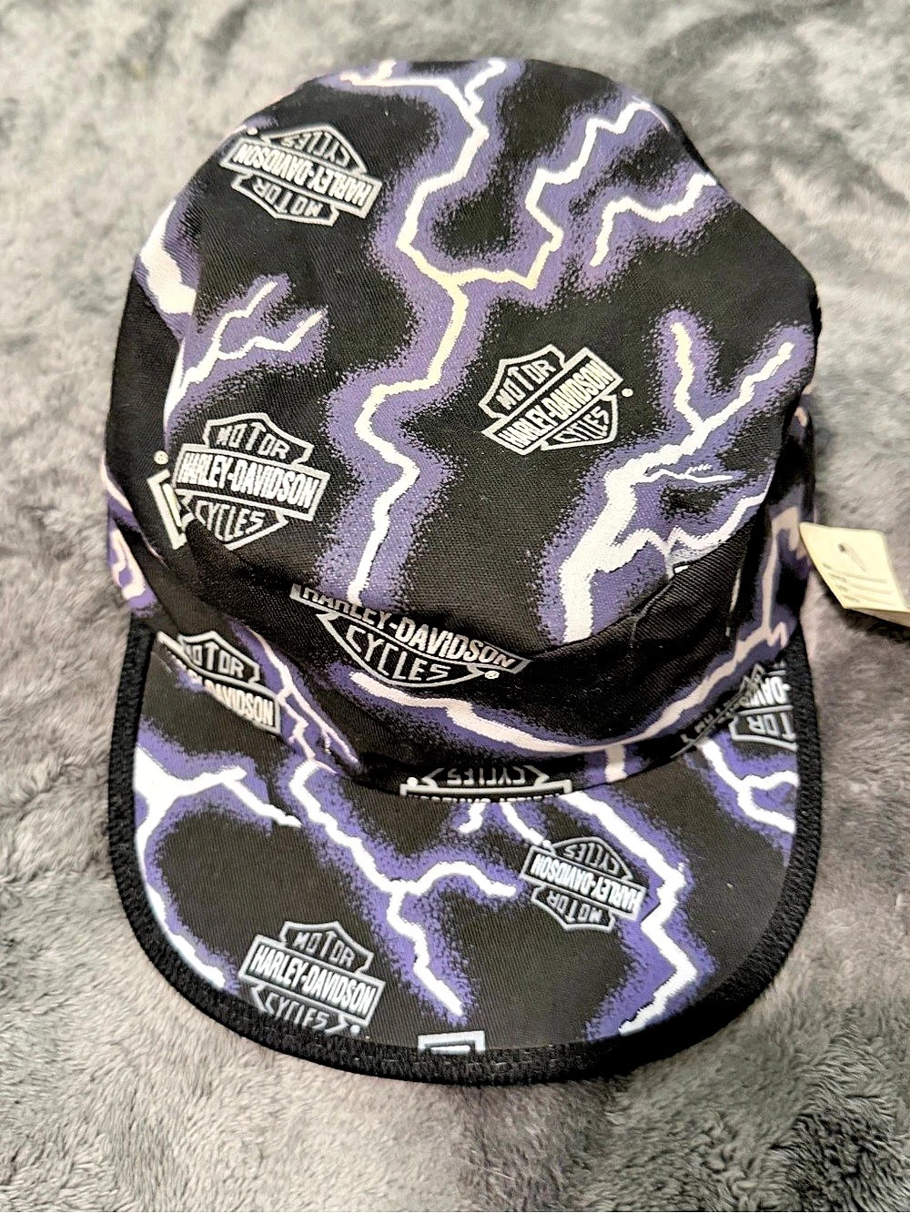 Harley-Davidson Logo Lightning Print Hat NWT